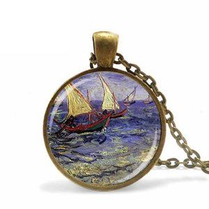 Vintage Style Van Gogh Oil Painting Necklace Art Style Necklace / Art Ornaments